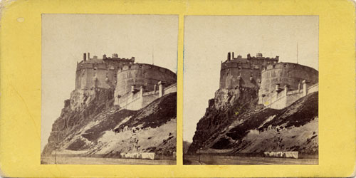 McGlashon's Stereo Views  -  Looking to the east towards Edinburgh Castle from Johnston Terrace