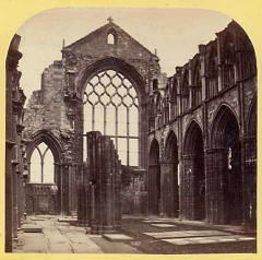 Image from a McGlashon Scottish Stereograph  -  Holyrood Abbey (East Window)