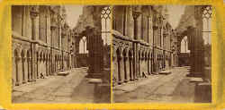 Stereo view in the "McGlashon's Scottish Stereotypes" series  -  The North Wall of Holyrood Abbey