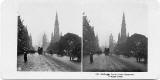 The back of a stereo view by NPG  -  Looking to the east along Princes Street from the foot of the Mound