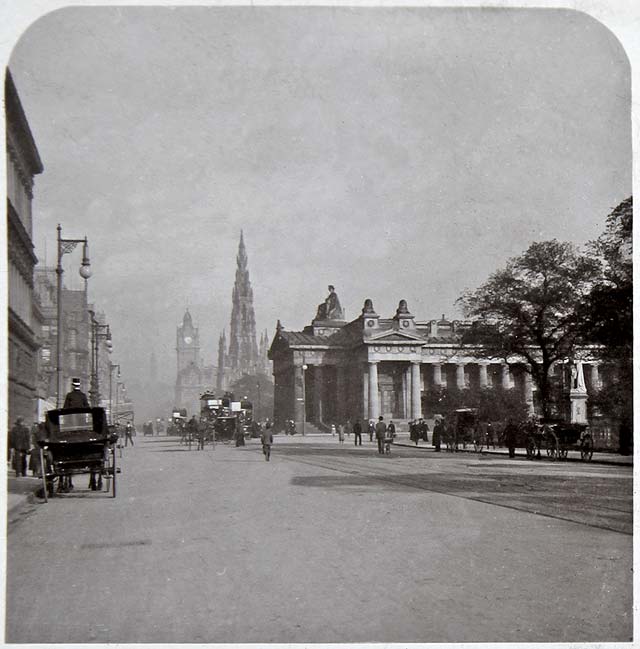 One half of a Stereo View of Princes Street by Rotary Photo EC.  Early-1900s