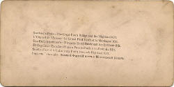 The back of a Stereo View by Stohmeyer & Wyman of the Forth Rail Bridge and Kilts
