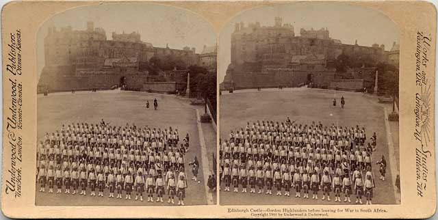 Stereo View of Edinburgh Castle Esplanade  -  Underwood & Underwood