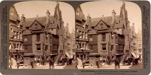 Stereo View of John Knox House in the Royal Mile  -  Underwood & Underwood