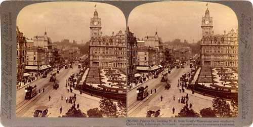 Underwood & Underwood  -  View from the Scott Monument, looking to the East along Princes Street towards Calton Hill