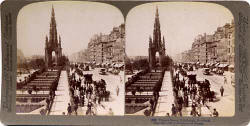 Underwood & Underwood  -  Stereo View of Princes Street, looking to the west from Waverley towards the Scot Monument
