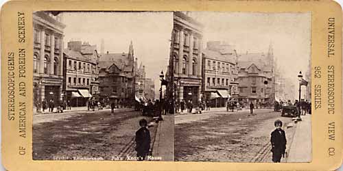 Stereo view of John Knox's House in the Royal Mile Edinburgh - by Universal Stereoscopic View Company