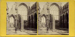 GW Wilson stereo card  -  Interior of Holyrood Chapel