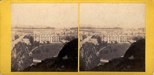 GW Wilson stereo card - Holyrood from Arthur's Seat