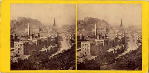 GW Wilson stereo card  -  Edinburgh from Calton Hill