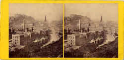Stereo view by George Washington Wilson - Edinburgh Castle and Princes Street from Calton Hill
