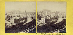 GW Wilson stereo card  -  Princes Street from Calton Hill