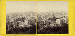 GW Wilson stereo card - Edinburgh Old Town from Calton Hill