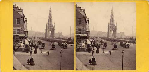 GW Wilson stereo card - Looking east along Princes Street