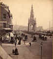 Enlargement from a stereo card by GW Wilson - View to the east along Princes Street towards the Scott Monument