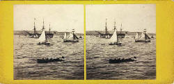 Stereo view by G W Wilson  -  An instantaneous view of 'Royal Albert' in the Firth of Forth