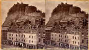 Stereo View by GW Wilson  -  Edinburgh Castle from the Grassmarket