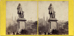 GW Wilson stereo card - Wilson's Statue, Edinburgh