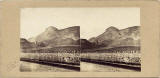 A stereo view by an unidentified photographer  -  Arthur's Seat from Old Dalkeith Road