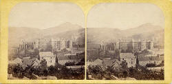 A stereo view by an unidentified photographer  -  Holyrood Abbey and Palace