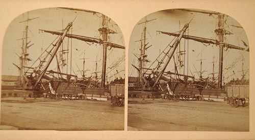 Stereo View of Leith Docks  -  Unidentified Photographer