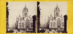 Enlargement of a stereo view by an unidentified photographer  -  St Giles' Cathedral, Royal Mile, Edinburgh
