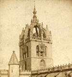 Enlargement of a  stereo view by an unidentified photographer   -  The Steeple of St Giles' Cathedral in the Royal Mile, Edinburgh