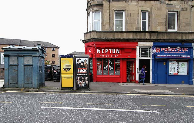 Police Box and Reproduction Police Box, Lauriston Place, at the northern end of Middle Meadow Walk  January 2010