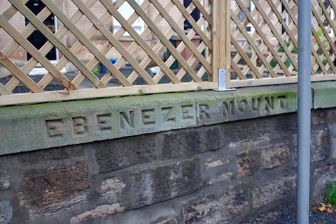 Old street names on buildings and walls  in Leith  -  Ebenezer Mount