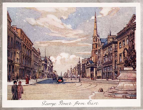 Looking along George Street from St Andrew Square  -  included in the exhibition 'Sales of the Century:  A Celebration of Shopping in Scotland' on display at the National Library of Scotland from December 2005
