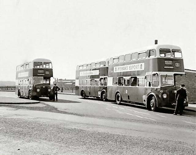 Sighthill Bus Terminus, beside the canal at Calder Road - When might htis photo have been taken?