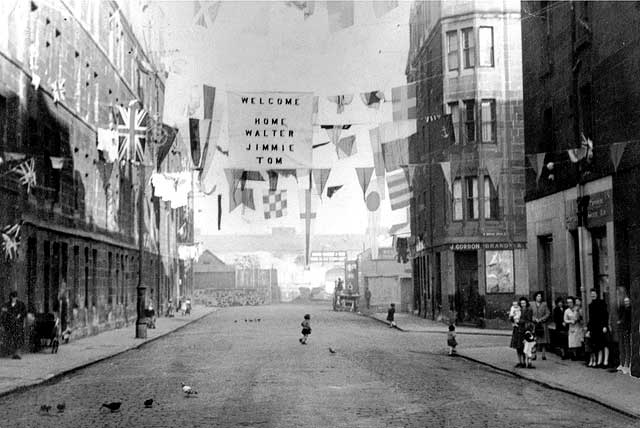 Graham Street, Bonnington  -  Welcome home for troops from World War IIWauchope House and Greendykes House, Greendykes Road, Edinburgh