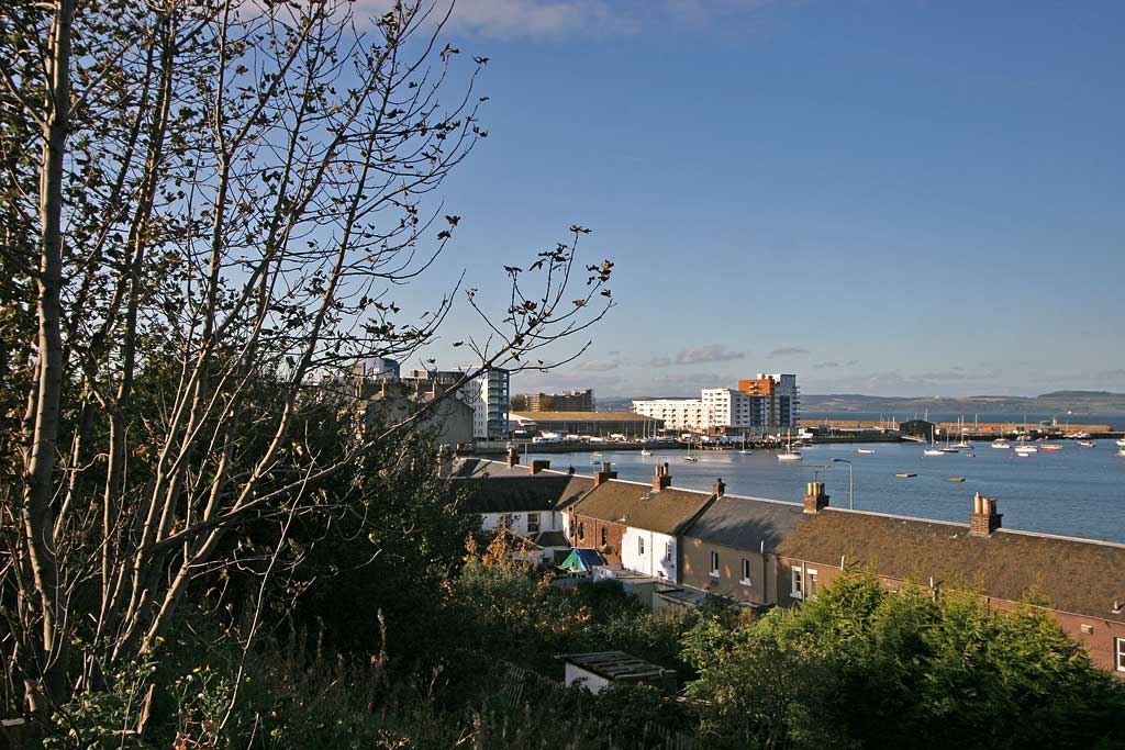 View from Granton Road, looking across Lower Granton Road to Granton Harbur