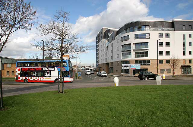 Granton Square - Looking down Middle Pier towards Granton Harbour