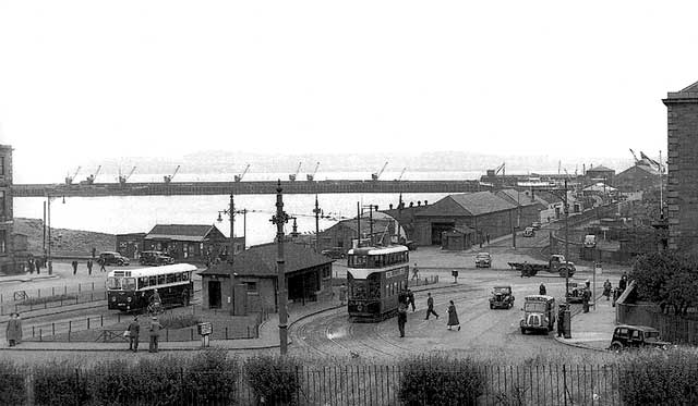 Looking to the north across Granton Square towards Granton Western Harbour and Fife