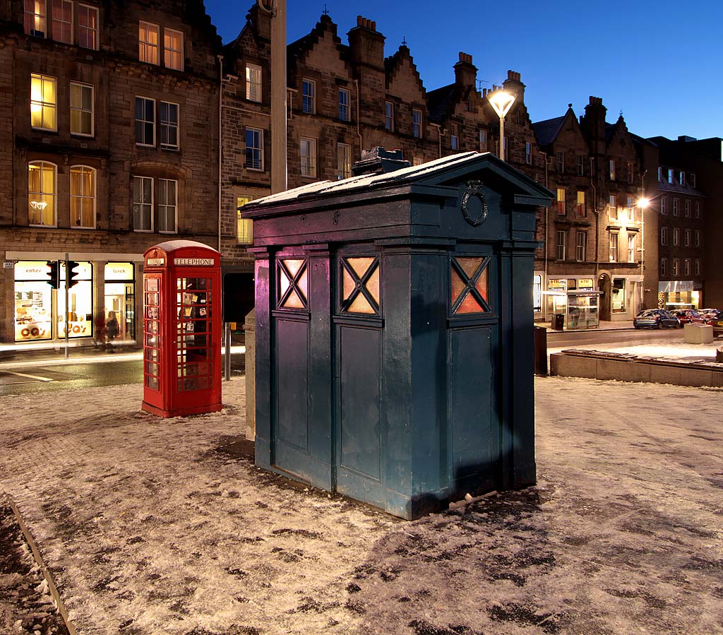 Telephone Kiosk and Police Box in the Grassmarket - November 2010