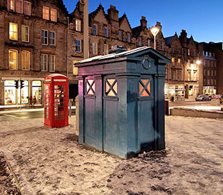 Telephone Kiosk and Police Box in the Grassmarket - November 2010