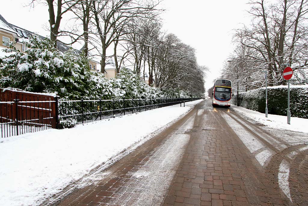 Looking west along Greenbank Drive, at the entrance to the former City Hospital  -  December 2009