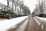 Looking west along Greenbank Drive, at the entrance to the former City Hospital  -  December 2009