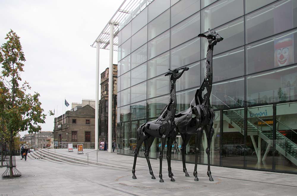 Two Giraffes outside the Omni Centre, Greenside Place, Top of Leith Walk, Edinburgh