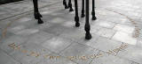 The feet of two Giraffes outside the Omni Centre, Greenside Place, Top of Leith Walk, Edinburgh