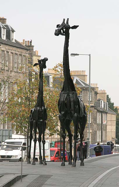 Two Giraffes outside the Omni Centre, Greenside Place, Top of Leith Walk, Edinburgh