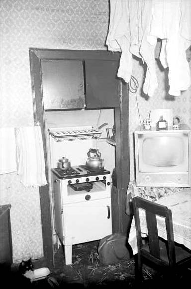 Dumbiedykes Survey Photograph - 1959  -  The kitchen at No 5 Heriot Mount