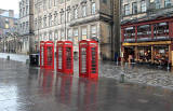 Telephone Boxes in the High Street. Edinburgh, November 2010