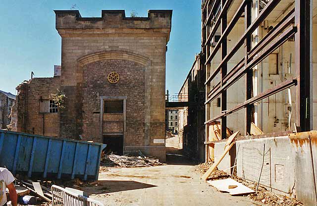 Demolition of brewery buildings in Holyrood Road - 1995