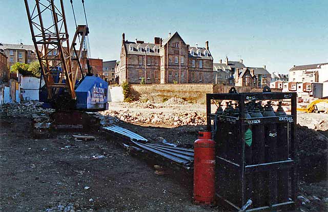 Demolition of brewery buildings in Holyrood Road  -  1995