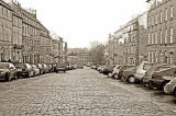 View to the north down India Street towards Stockbridge from Heriot Row  -  December 2007