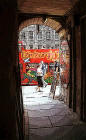 Image derived from a photograph of East Entry to James Court  -  Looking towards the Royal Mile
