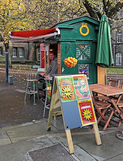 Police Box at Lauriston Place, now selling crepes and smooothies