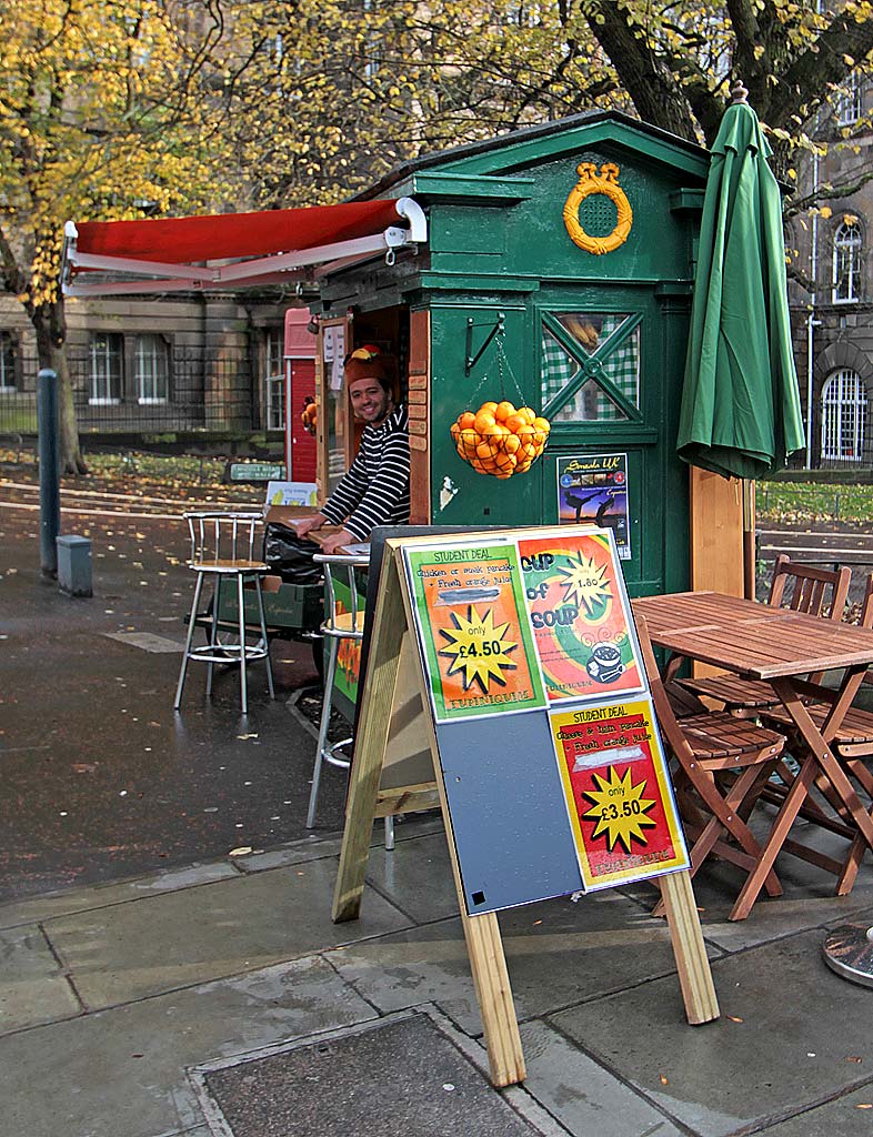 Police Box at Lauriston Place, now selling crepes and smooothies